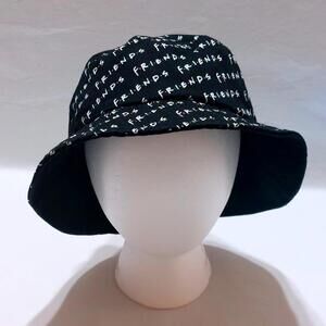 F.R.I.E.N.D.S. THE TELEVISION SERIES WARNER BROS BLACK BUCKET HAT OSFM 90s‎ Y2K